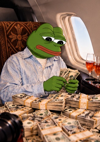 Kimchipep counting cash on a private jet